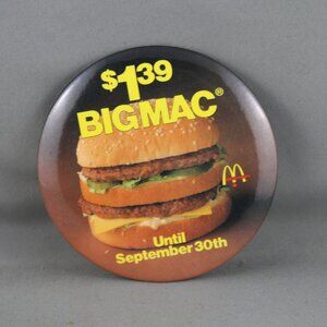 Vintage McDonalds Pin - 1 39 Big Mac - Celluloid Pin